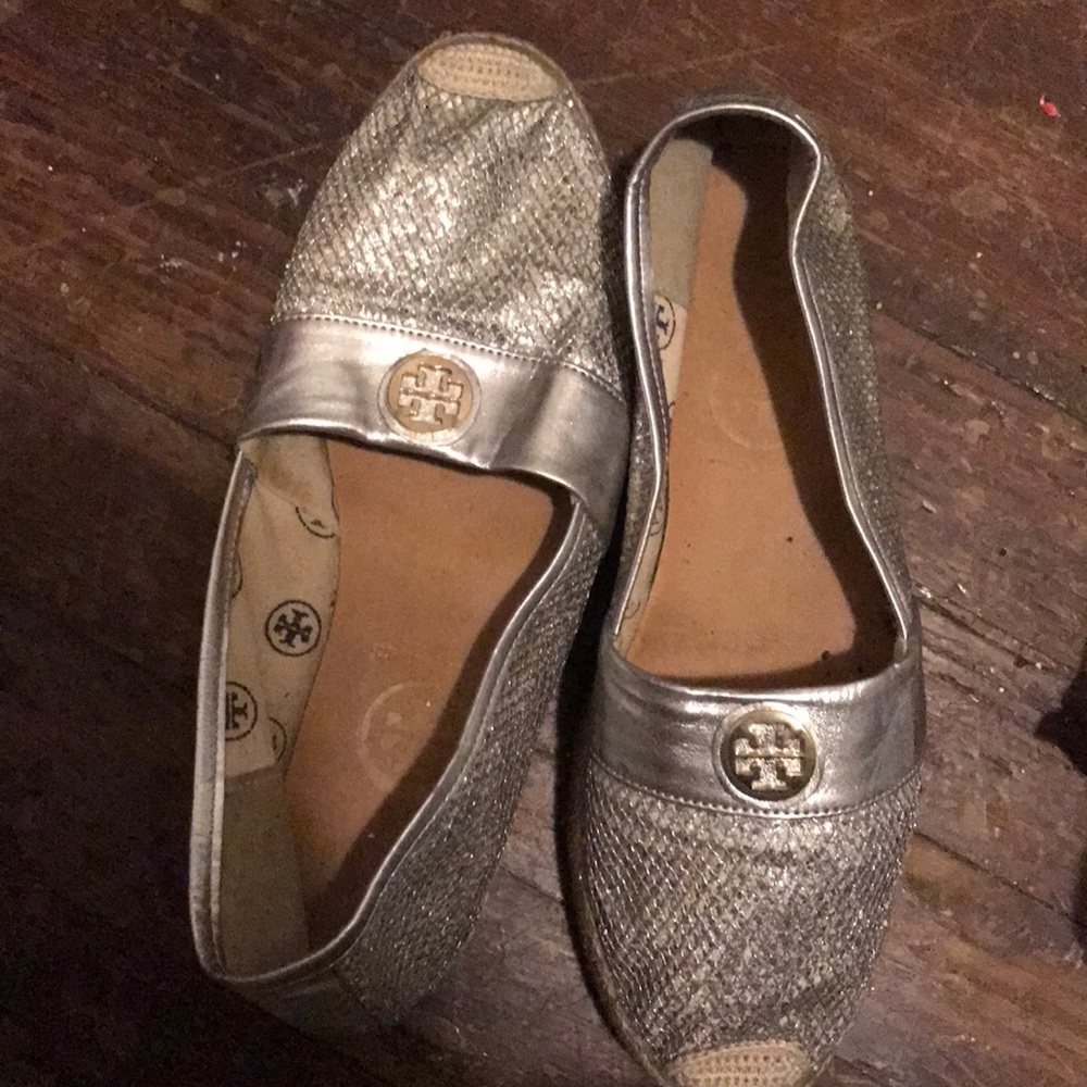 Silver Glitter Tory Burch Platform Espadrilles - image 6